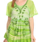 Sakkas Reya Lace Embroidered Cap Sleeve Corset Tie Dye Blouse Top Shirt