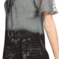 Sakkas Reya Lace Embroidered Cap Sleeve Corset Tie Dye Blouse Top Shirt