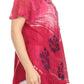 Sakkas Reya Lace Embroidered Cap Sleeve Corset Tie Dye Blouse Top Shirt