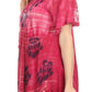 Sakkas Reya Lace Embroidered Cap Sleeve Corset Tie Dye Blouse Top Shirt