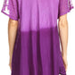 Sakkas Reya Lace Embroidered Cap Sleeve Corset Tie Dye Blouse Top Shirt