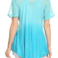 Sakkas Reya Lace Embroidered Cap Sleeve Corset Tie Dye Blouse Top Shirt