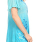 Sakkas Reya Lace Embroidered Cap Sleeve Corset Tie Dye Blouse Top Shirt