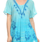 Sakkas Reya Lace Embroidered Cap Sleeve Corset Tie Dye Blouse Top Shirt