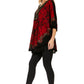 Sakkas Lynda Two Tone Batik Embroidered Palm Tree Peasant Top / Poncho