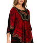 Sakkas Lynda Two Tone Batik Embroidered Palm Tree Peasant Top / Poncho