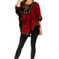Sakkas Lynda Two Tone Batik Embroidered Palm Tree Peasant Top / Poncho