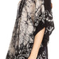Sakkas Lynda Two Tone Batik Embroidered Palm Tree Peasant Top / Poncho