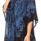 Sakkas Lynda Two Tone Batik Embroidered Palm Tree Peasant Top / Poncho