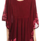 Sakkas Lynda Two Tone Batik Embroidered Palm Tree Peasant Top / Poncho