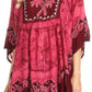 Sakkas Lynda Two Tone Batik Embroidered Palm Tree Peasant Top / Poncho