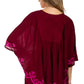 Sakkas Lynda Two Tone Batik Embroidered Palm Tree Peasant Top / Poncho