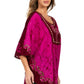 Sakkas Lynda Two Tone Batik Embroidered Palm Tree Peasant Top / Poncho
