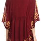 Sakkas Lynda Two Tone Batik Embroidered Palm Tree Peasant Top / Poncho