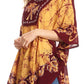 Sakkas Lynda Two Tone Batik Embroidered Palm Tree Peasant Top / Poncho