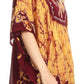 Sakkas Lynda Two Tone Batik Embroidered Palm Tree Peasant Top / Poncho