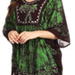 Sakkas Lynda Two Tone Batik Embroidered Palm Tree Peasant Top / Poncho