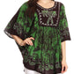 Sakkas Lynda Two Tone Batik Embroidered Palm Tree Peasant Top / Poncho