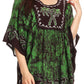 Sakkas Lynda Two Tone Batik Embroidered Palm Tree Peasant Top / Poncho