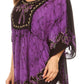 Sakkas Lynda Two Tone Batik Embroidered Palm Tree Peasant Top / Poncho