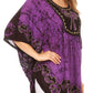 Sakkas Lynda Two Tone Batik Embroidered Palm Tree Peasant Top / Poncho