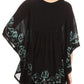 Sakkas Lynda Two Tone Batik Embroidered Palm Tree Peasant Top / Poncho