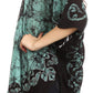 Sakkas Lynda Two Tone Batik Embroidered Palm Tree Peasant Top / Poncho