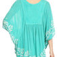 Sakkas Lynda Two Tone Batik Embroidered Palm Tree Peasant Top / Poncho