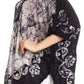 Sakkas Lynda Two Tone Batik Embroidered Palm Tree Peasant Top / Poncho