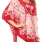 Sakkas Lynda Two Tone Batik Embroidered Palm Tree Peasant Top / Poncho