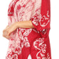Sakkas Lynda Two Tone Batik Embroidered Palm Tree Peasant Top / Poncho