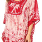 Sakkas Lynda Two Tone Batik Embroidered Palm Tree Peasant Top / Poncho