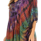 Sakkas Sunia Tie Dye Caftan Sleeve Blouse | Cover Up
