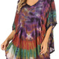 Sakkas Sunia Tie Dye Caftan Sleeve Blouse | Cover Up