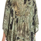 Sakkas Vanya Floral and Palm Tree Batik Circle Top with Sequins and Embroidery