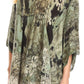 Sakkas Vanya Floral and Palm Tree Batik Circle Top with Sequins and Embroidery
