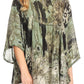 Sakkas Vanya Floral and Palm Tree Batik Circle Top with Sequins and Embroidery