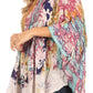 Sakkas Vanya Floral and Palm Tree Batik Circle Top with Sequins and Embroidery