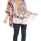 Sakkas Vanya Floral and Palm Tree Batik Circle Top with Sequins and Embroidery