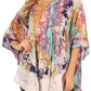 Sakkas Vanya Floral and Palm Tree Batik Circle Top with Sequins and Embroidery