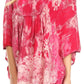 Sakkas Vanya Floral and Palm Tree Batik Circle Top with Sequins and Embroidery