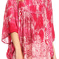 Sakkas Vanya Floral and Palm Tree Batik Circle Top with Sequins and Embroidery