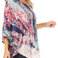 Sakkas Vanya Floral and Palm Tree Batik Circle Top with Sequins and Embroidery