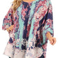 Sakkas Vanya Floral and Palm Tree Batik Circle Top with Sequins and Embroidery