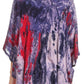 Sakkas Vanya Floral and Palm Tree Batik Circle Top with Sequins and Embroidery
