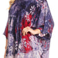 Sakkas Vanya Floral and Palm Tree Batik Circle Top with Sequins and Embroidery