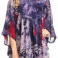 Sakkas Vanya Floral and Palm Tree Batik Circle Top with Sequins and Embroidery