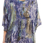 Sakkas Vanya Floral and Palm Tree Batik Circle Top with Sequins and Embroidery