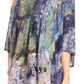 Sakkas Vanya Floral and Palm Tree Batik Circle Top with Sequins and Embroidery