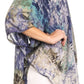 Sakkas Vanya Floral and Palm Tree Batik Circle Top with Sequins and Embroidery